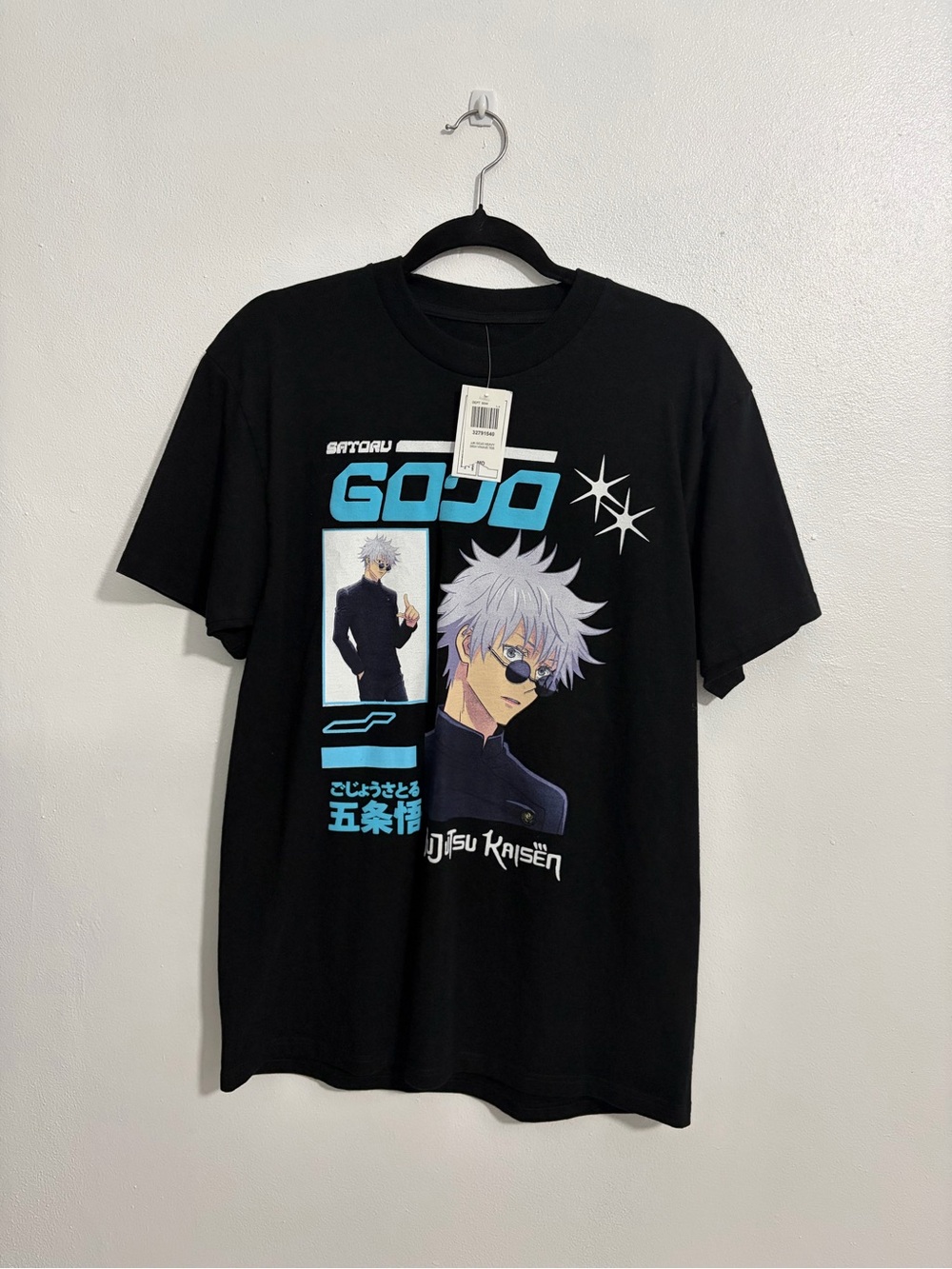 NWT Jujutsu Kaisen Satoru Gojo Black Graphic Anime Tee Size M